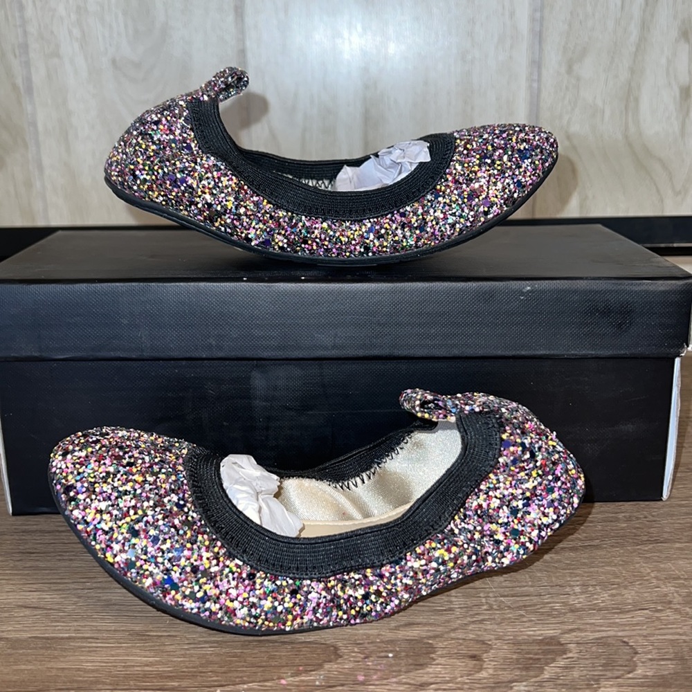 YS Yosi Samra miss Samara Rainbow chunky glitter ballet flats. Size 12C